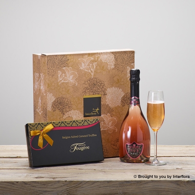 Sparkling Rosé and Salted Caramel Truffles Gift Set