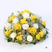 Rose and Freesia Posy   Yellow and White