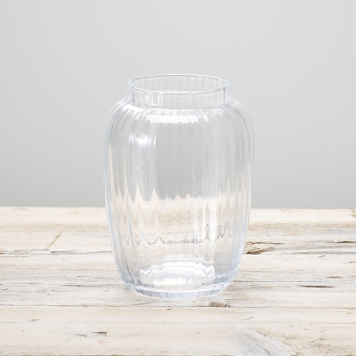 Vintage Ribbed Vase